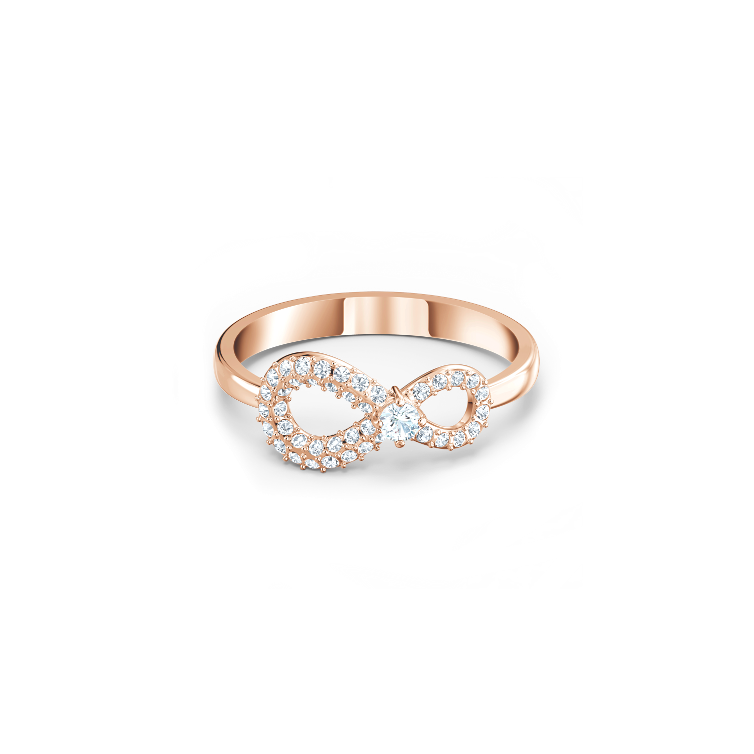 Swarovski - Anello Swarovski Infinity, Infinito, Bianco, Placcato color oro Rosa Ref. 5535405 - SWAROVSKI