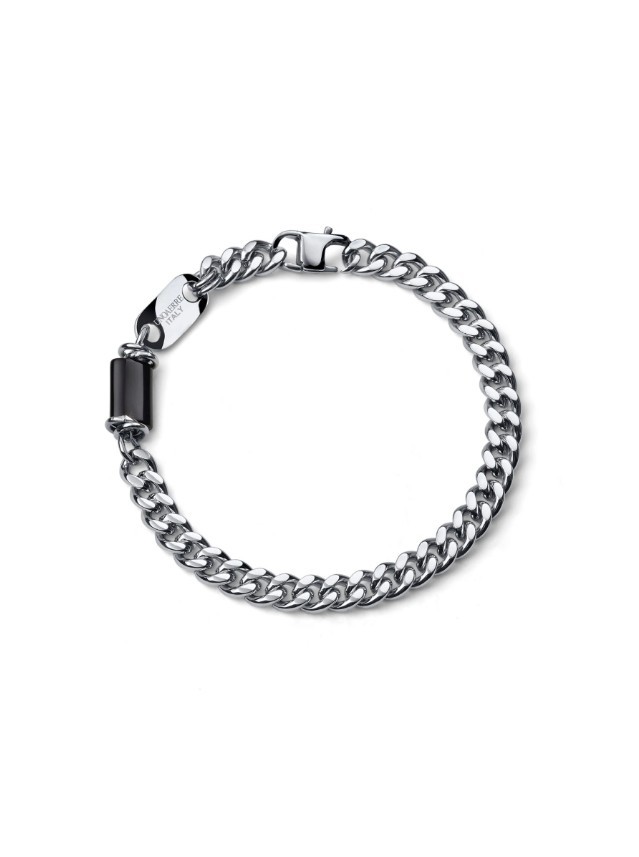 UNOAERRE - Bracciale in Acciaio Aeternum Grumetta con Ossidiana Ref. 4308 - UNOAERRE
