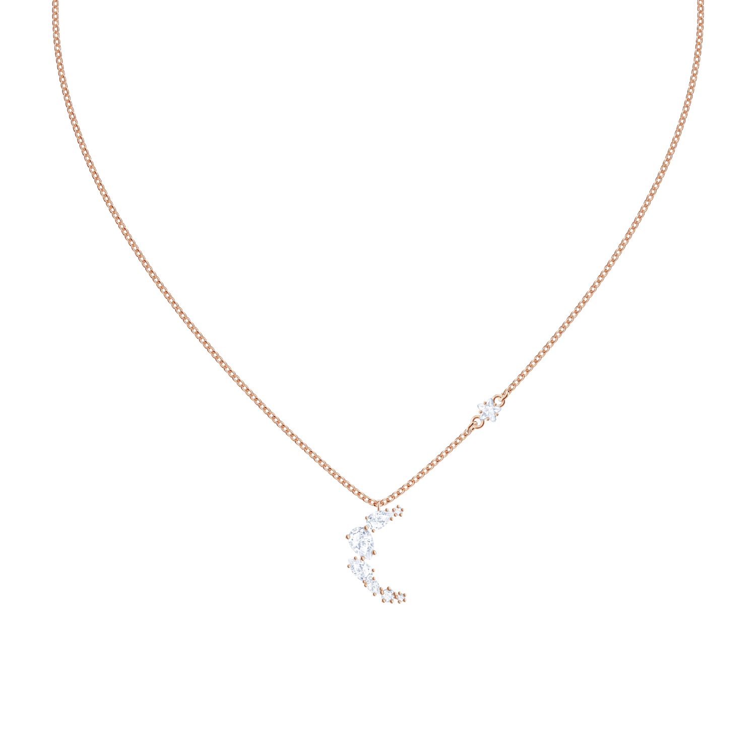Swarovski - Collana Moonsun, Bianco, Placcato color oro Rosa Ref. 5486357 - SWAROVSKI