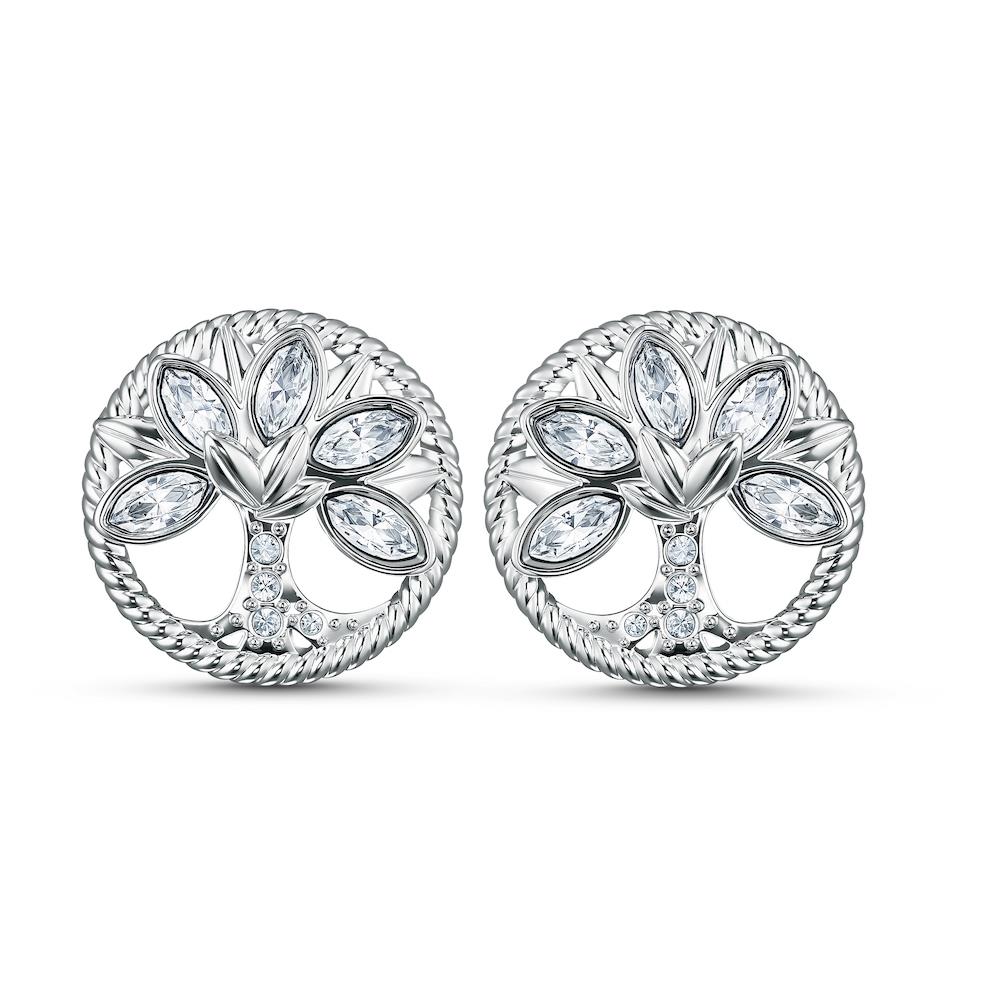 Orecchini Swarovski - symbolic tree of life, bianco, placcato rodio Ref. 5540301 - SWAROVSKI