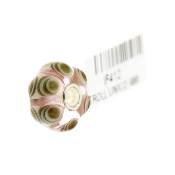 Trollbeads Unico in Vetro - OOAK Original Trollbeads Rosa con onde di oscillazione Rif. UNICO 48B - TROLLBEADS