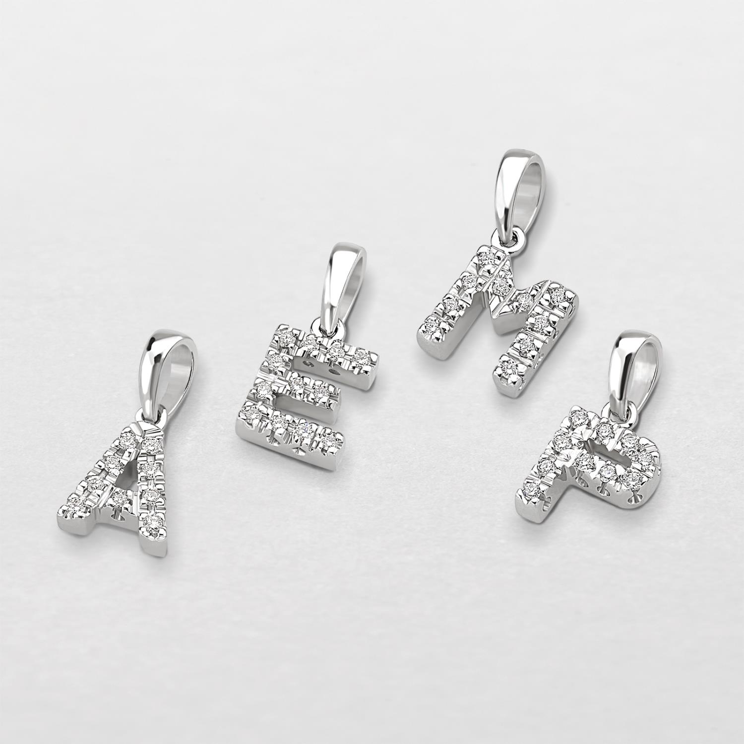 Ciondolo Giorgio Visconti, iniziale  in Oro Bianco e Diamanti CB38126 - GIORGIO VISCONTI