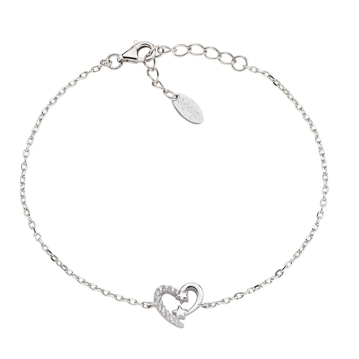 Bracciale "Cuore" in Argento con Zirconi - Amen Collection Ref. BRHSBBZ - AMEN
