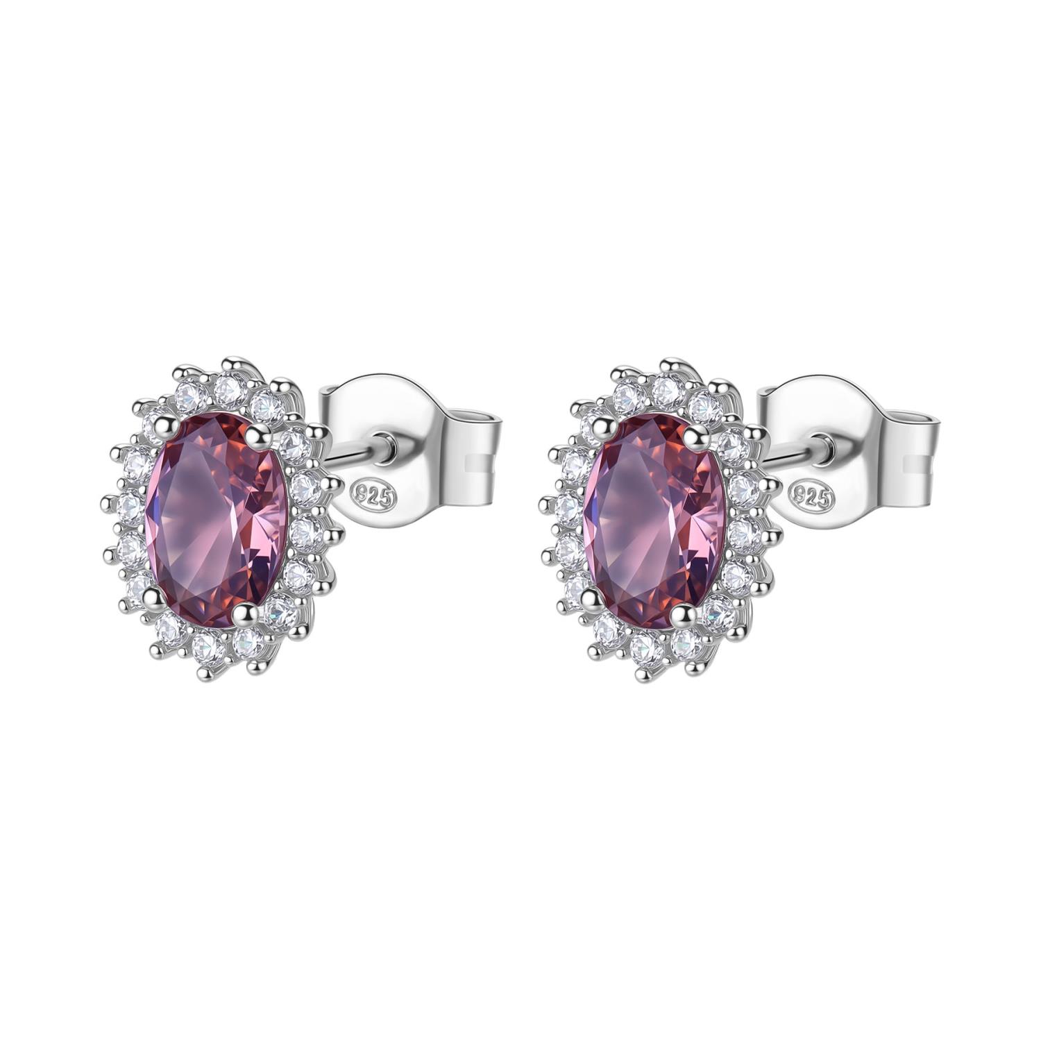 Brosway  - Orecchini Kate FANCY in argento 925/1000 rodiato e cubic zirconia white e vintage rose, forma oval Ref. FTP16 - BROSWAY