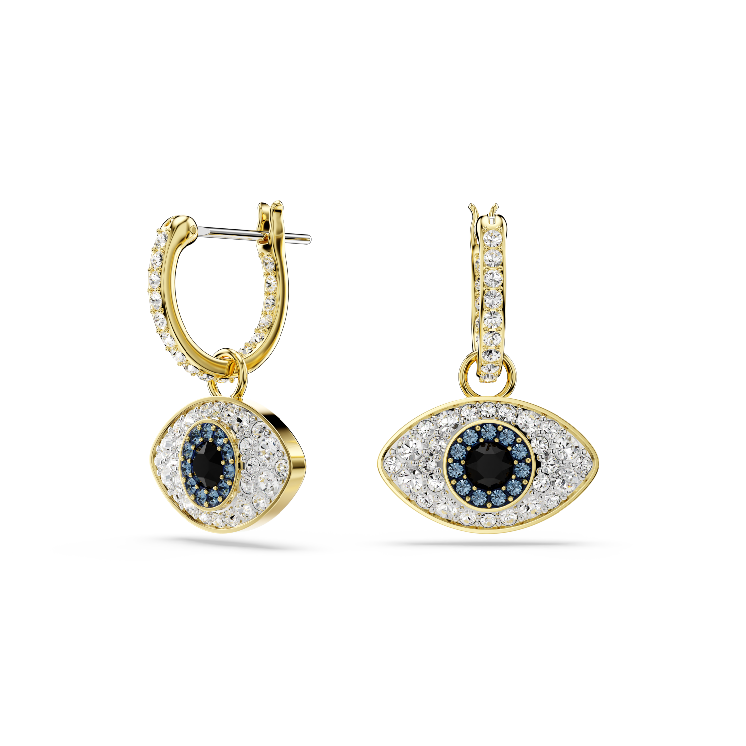 Swarovski - Orecchini pendenti Symbolica, Evil eye, Blu, Placcato color oro Ref. 5692163 - SWAROVSKI