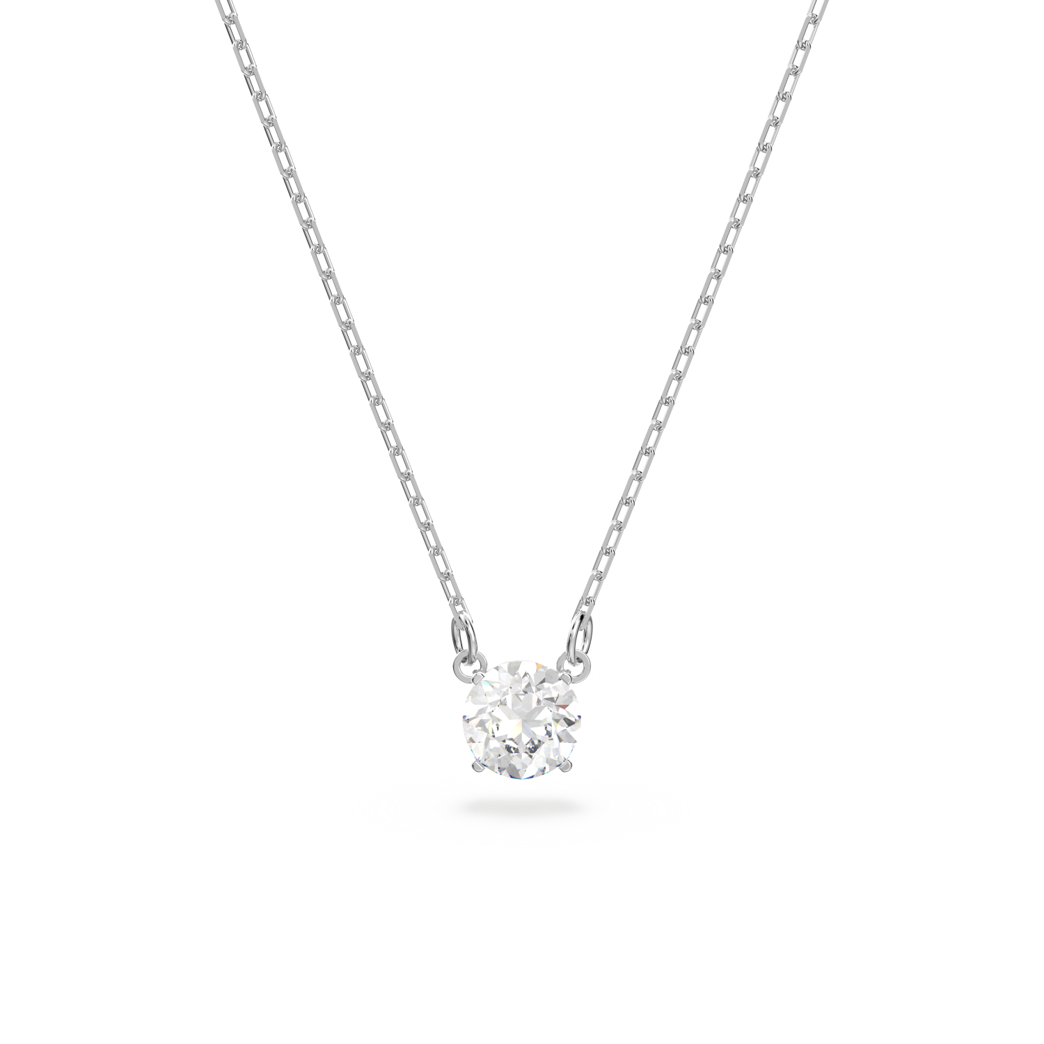 Swarovski - Collana Attract, Taglio tondo, Bianco, Placcato rodio Ref. 5408442 - SWAROVSKI