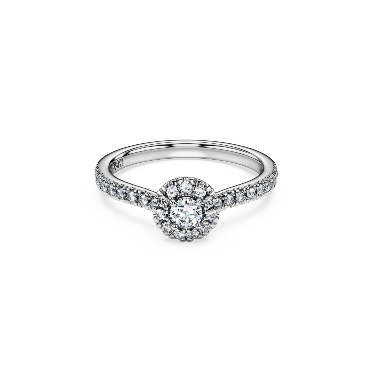 Swarovski - Anello solitario halo Eternity, Diamanti creati in laboratorio 0,45 ct tw, Argento sterling Ref. 5697127 - SWAROVSKI