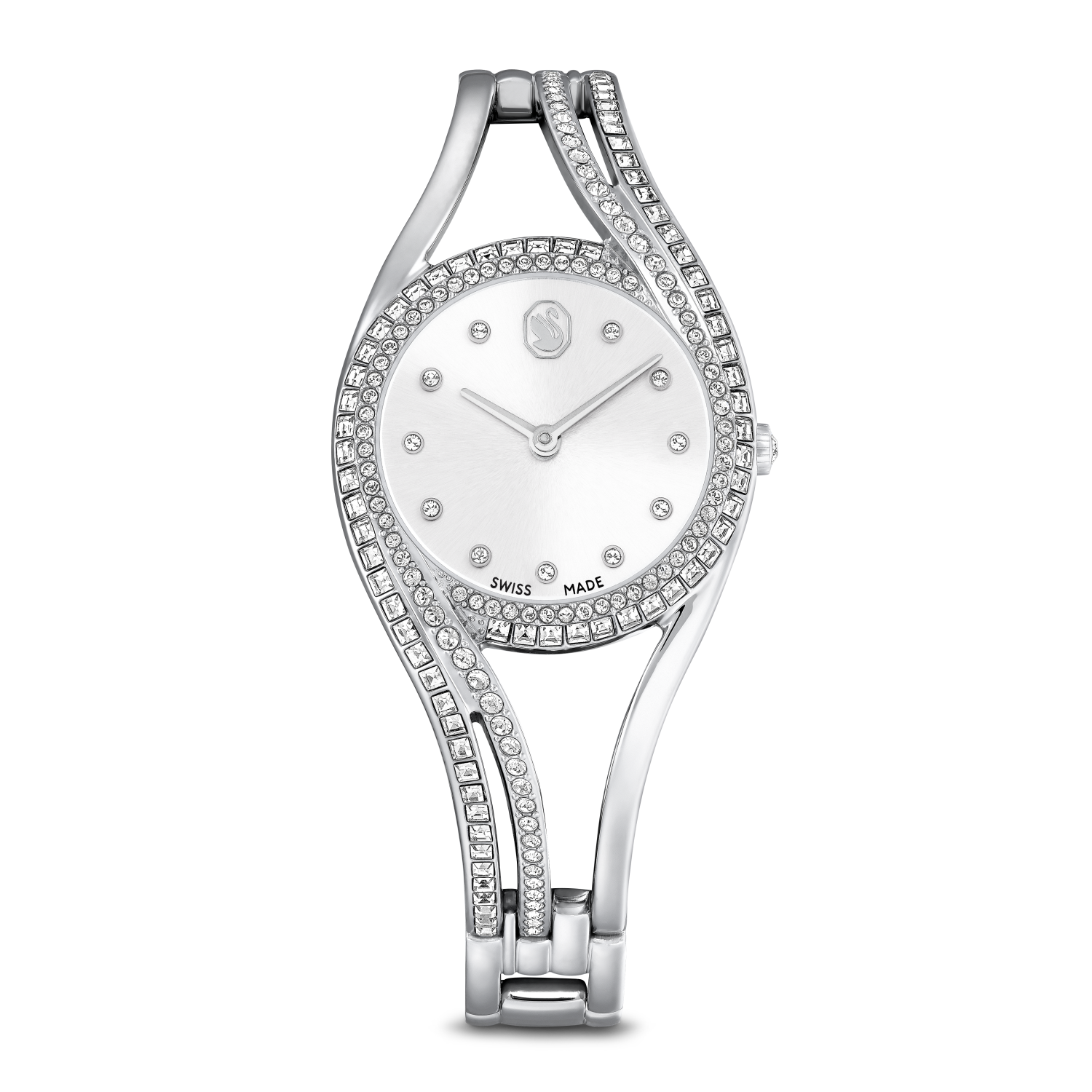 Swarovski - Orologio bangle Hyperbola, Fabbricato in Svizzera, Tonalit&agrave; argento, Acciaio inossidabile Ref. 5689432 - SWAROVSKI