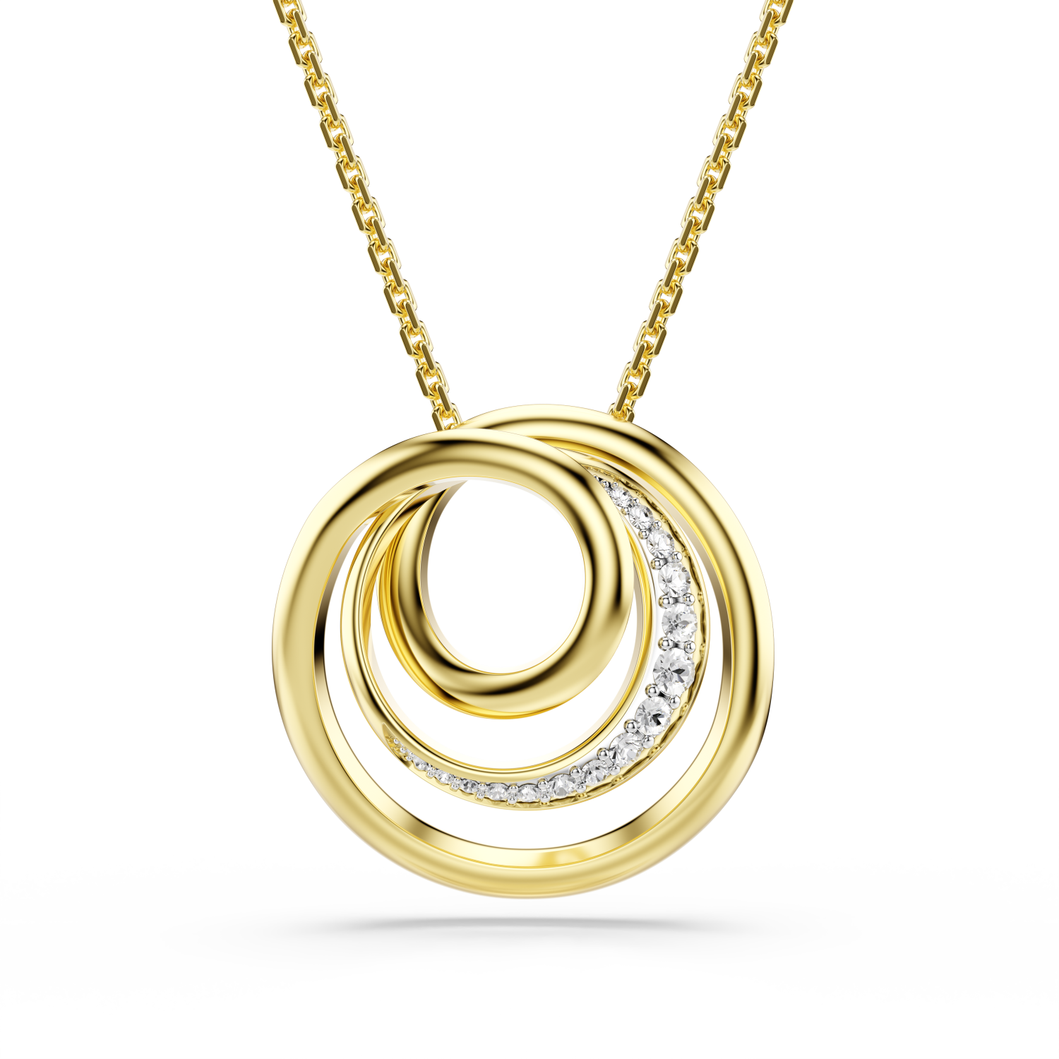 Swarovski - Collana Hyperbola, Taglio Round, Bianca, Placcato color oro Ref. 5740410 - SWAROVSKI