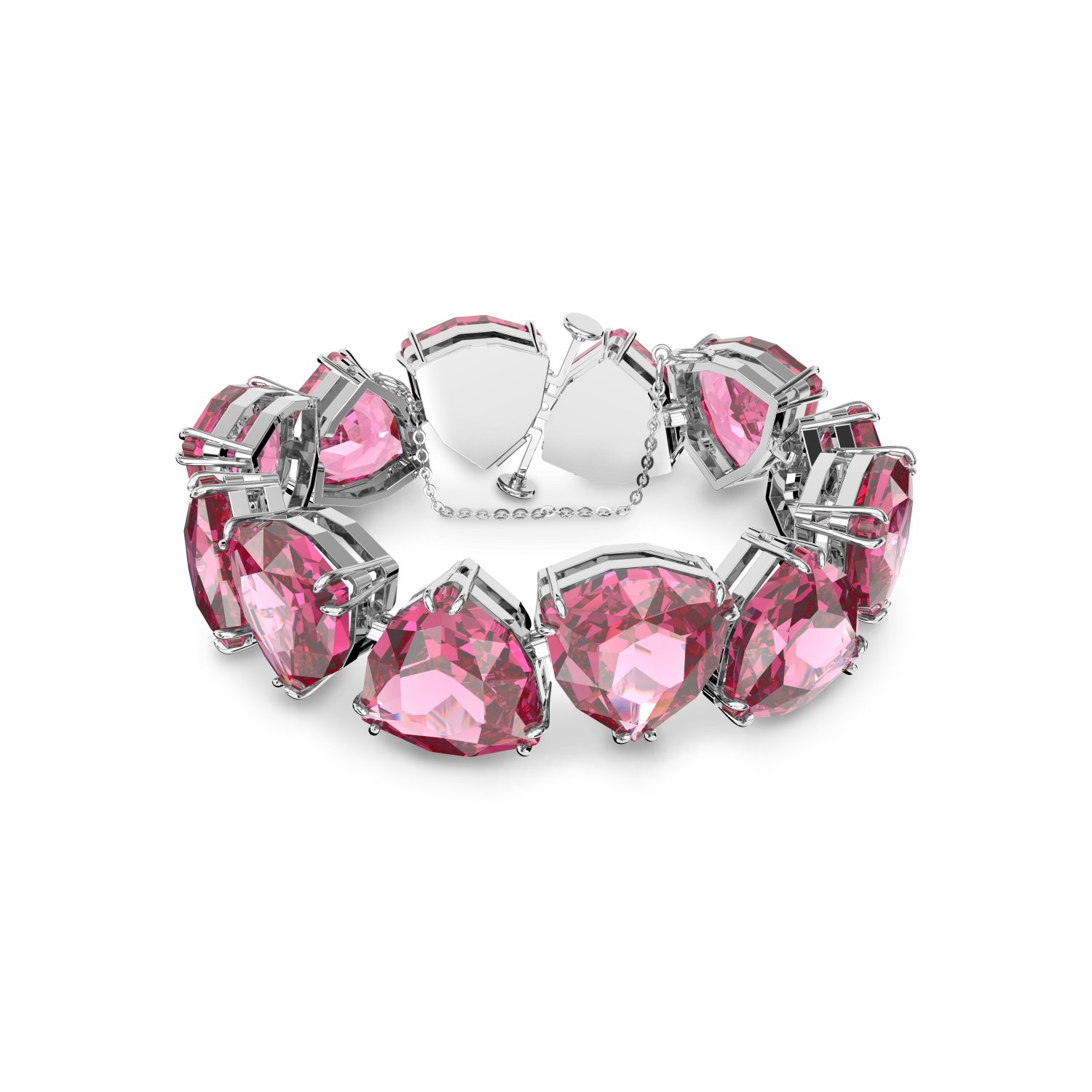 Swarovski - Braccialetto Millenia, Taglio Trilliant, Rosa, Placcato rodio Ref. 5609714 - SWAROVSKI