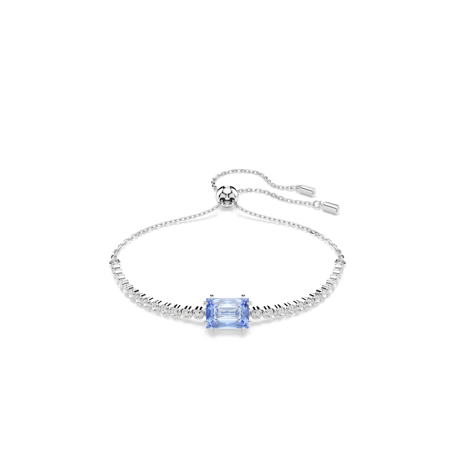 Swarovski - Braccialetto Matrix Tennis, Taglio misto, Blu, Placcato rodio Ref. 5693412 - SWAROVSKI