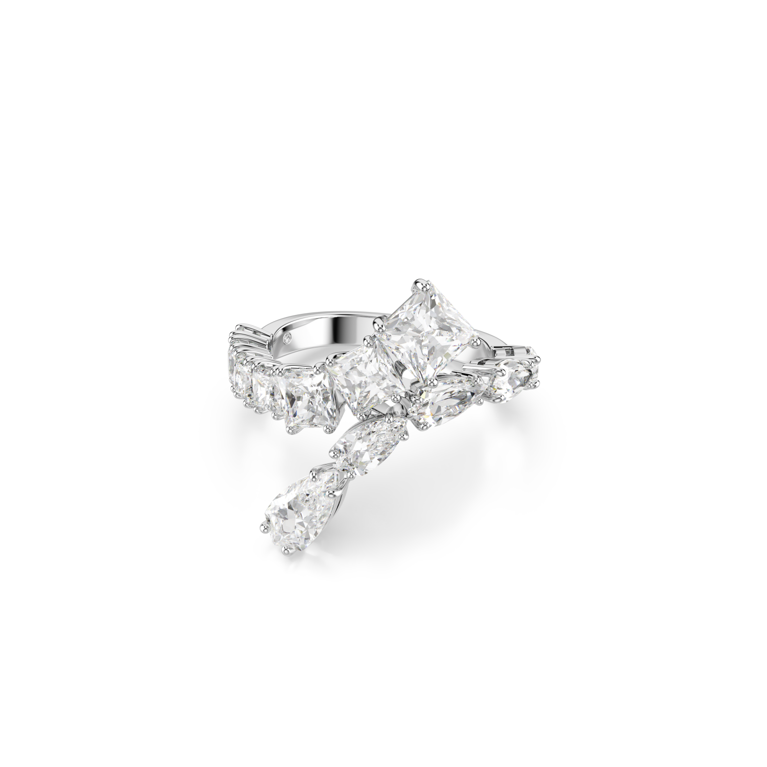 Swarovski - Anello Matrix, Taglio misto, Bianco, Placcato rodio Ref. 5705763 - SWAROVSKI