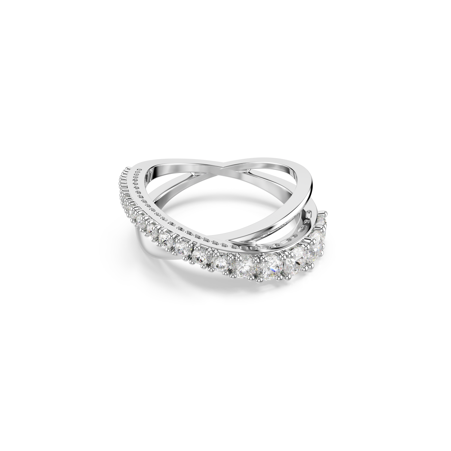 Swarovski - Anello Hyperbola, Taglio misto, Bianco, Placcato color argento Ref. 5714956 - SWAROVSKI