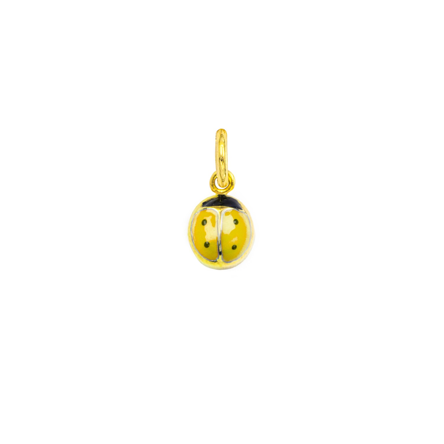 Charm Coccinella in Oro 9 Kt e Smalto Giallo  Ref. A0220G9 - FACCO
