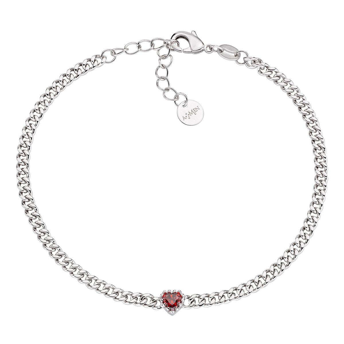 Bracciale in ottone zircone rosso - Amen Collection Ref. BROTHBRZ - AMEN