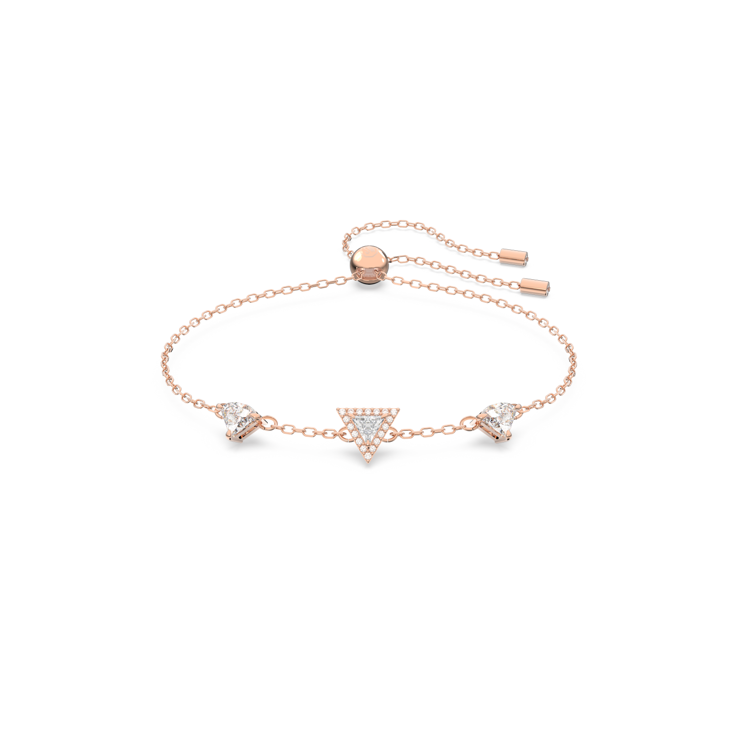 Swarovski - Braccialetto Ortyx, Taglio triangolo, Bianco, Placcato color oro rosa Ref. 5643737 - SWAROVSKI