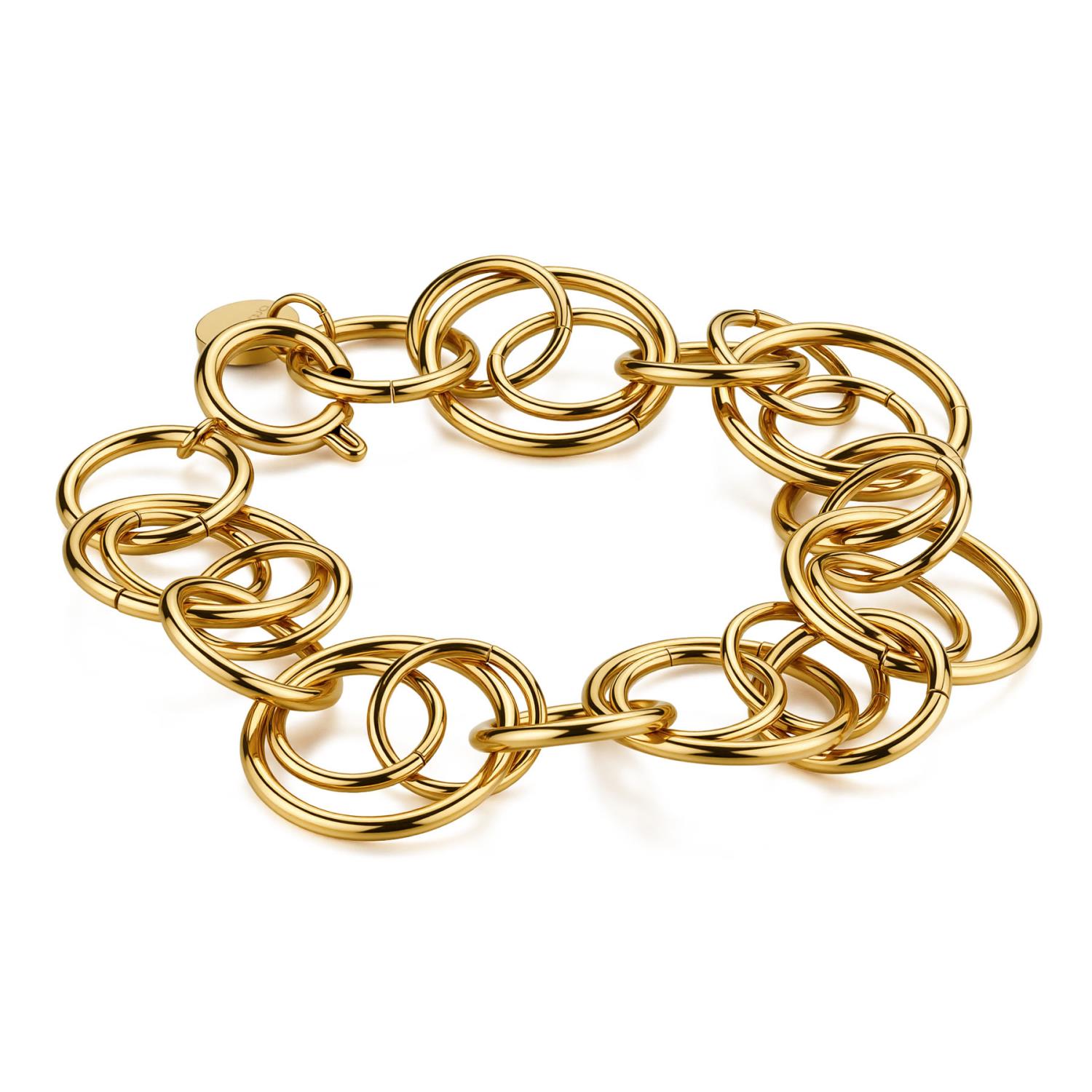 Brosway - Bracciale AURA in acciaio 316L, finitura pvd colore oro, con cerchi intersecati Ref. BAU13 - BROSWAY