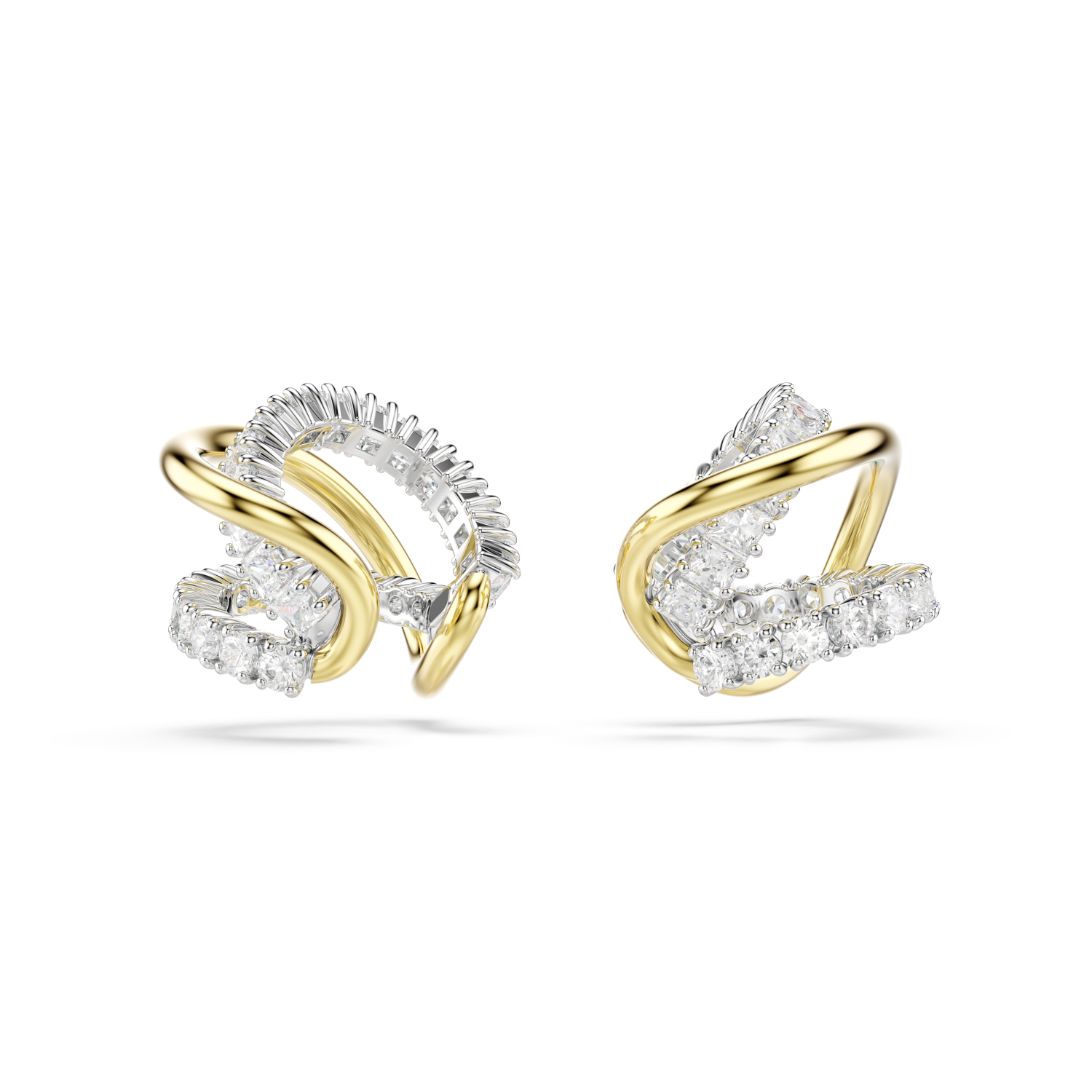 Swarovski - Orecchini ear cuff Hyperbola, Taglio misto, Bianchi, Mix di finiture Ref. 5742842 - SWAROVSKI