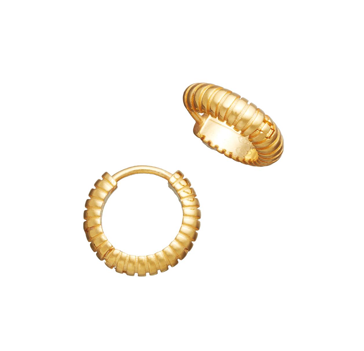 Giovanni Raspini - Orecchini Huggie Rigati Dorati Ref. 11964 - GIOVANNI RASPINI