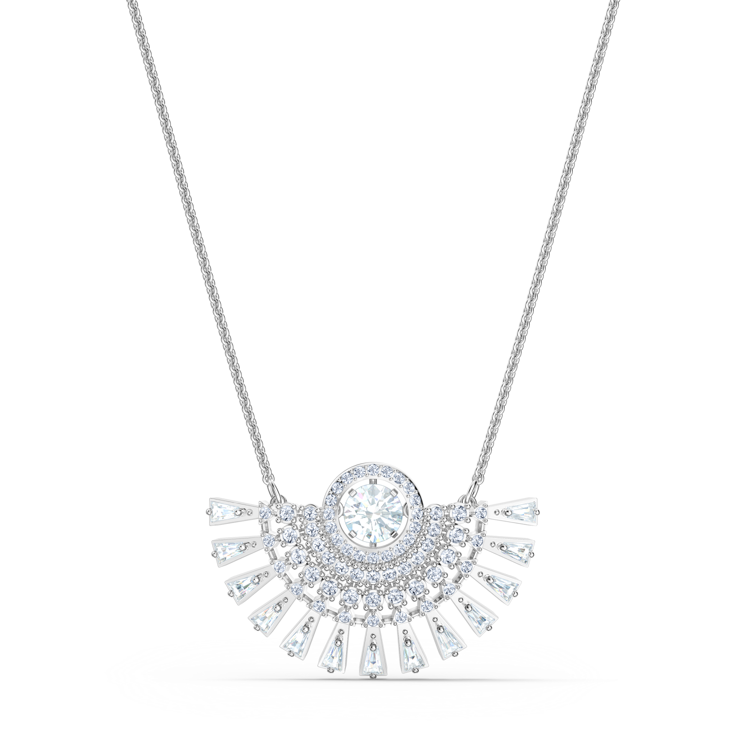 Swarovski - Collana Swarovski Sparkling Dance Dial Up, Media, Bianco, Placcato rodio Ref. 5573694 - SWAROVSKI