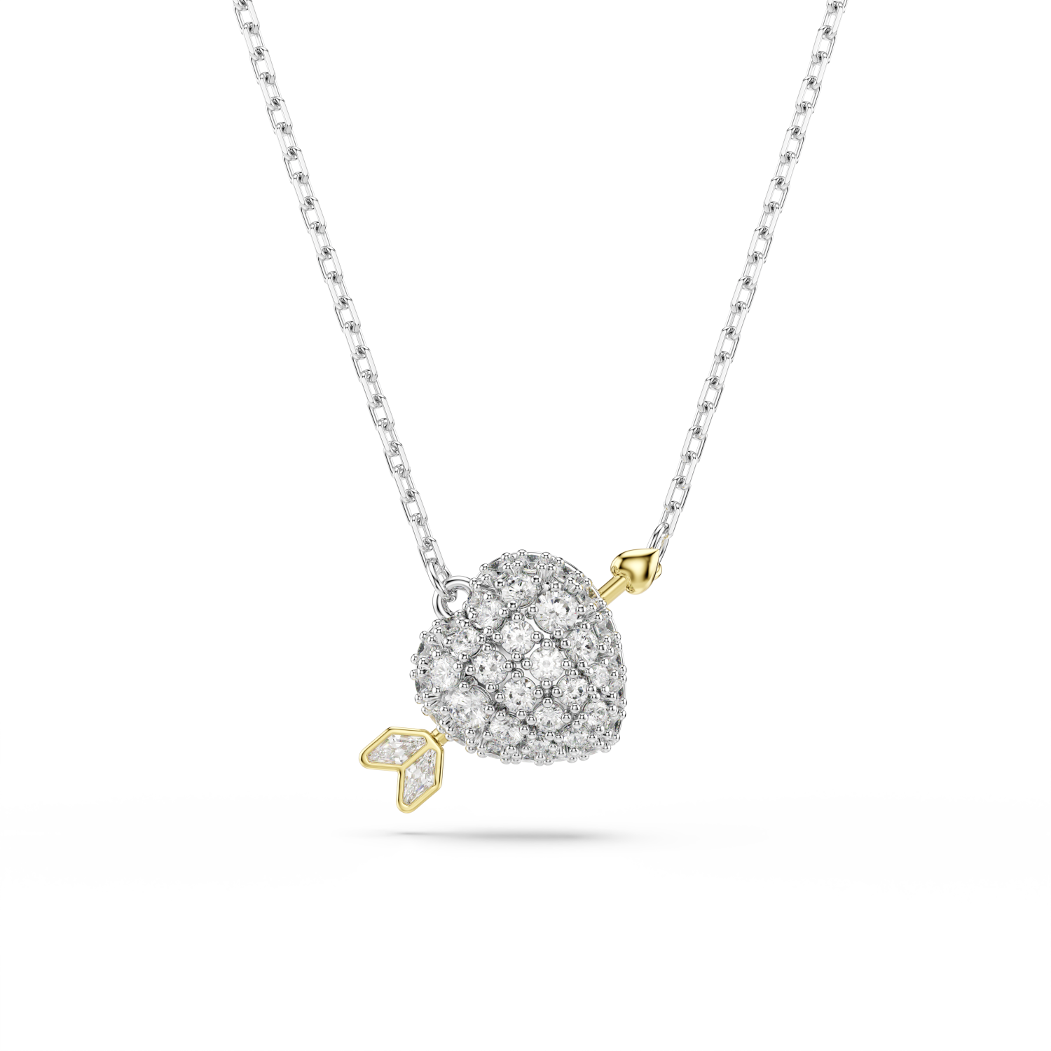 Swarovski - Pendente Idyllia, Taglio misto, Cuore con freccia, Bianco, Mix di finiture Ref. 5737291 - SWAROVSKI