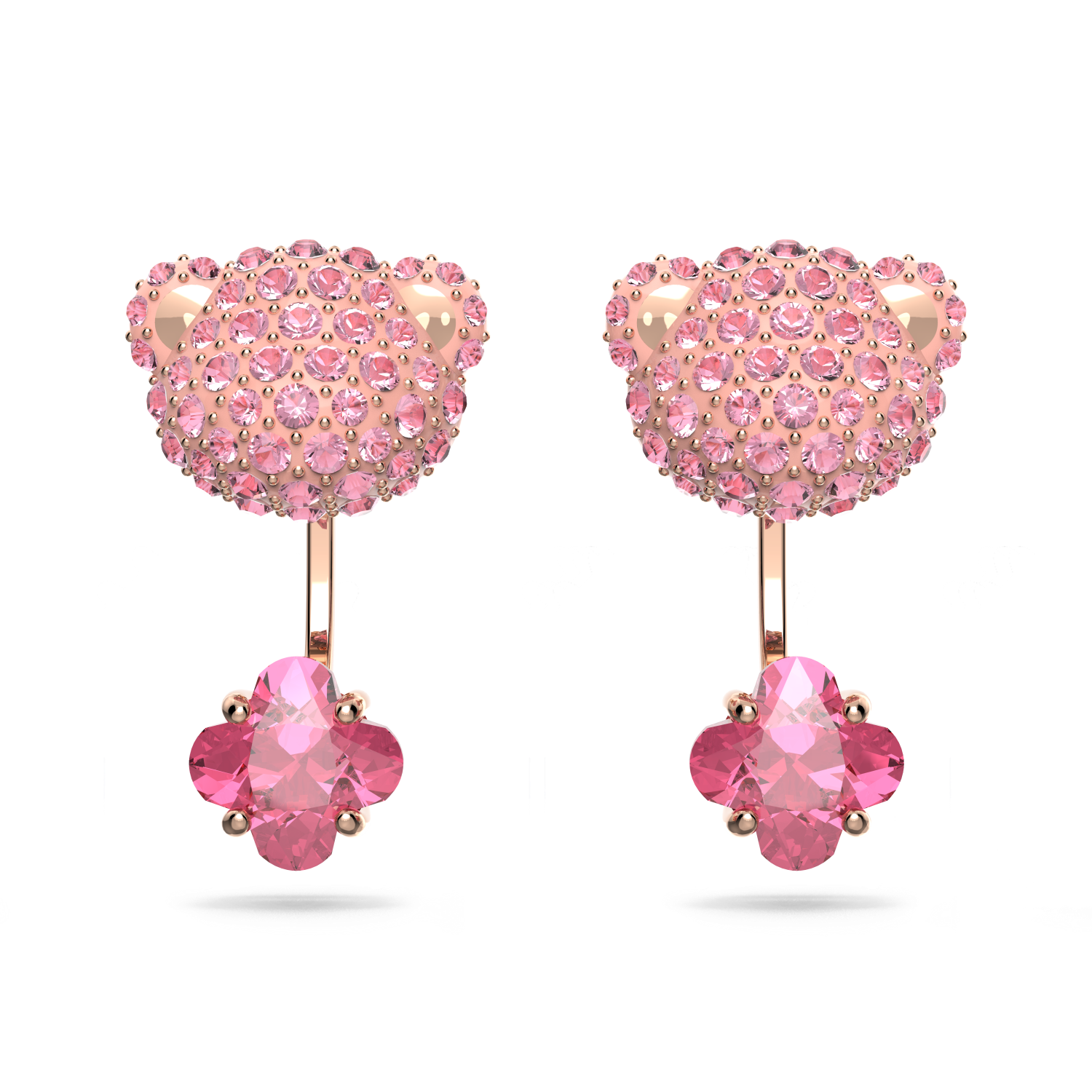 Swarovski - Orecchino jacket Teddy, Orso, Rosa, Placcato color oro rosa Ref. 5642982 - SWAROVSKI