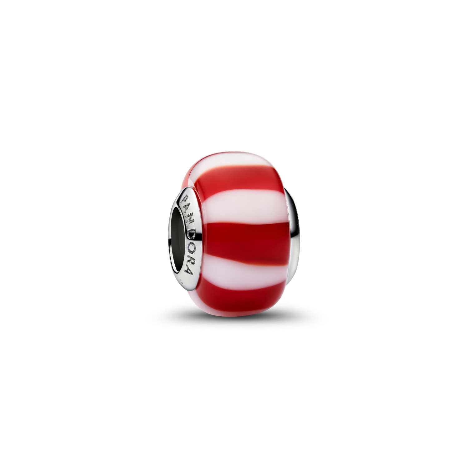 Charm Pandora Mini Vetro di Murano Caramella Rossa con finitura in platino – 735071C01 - PANDORA