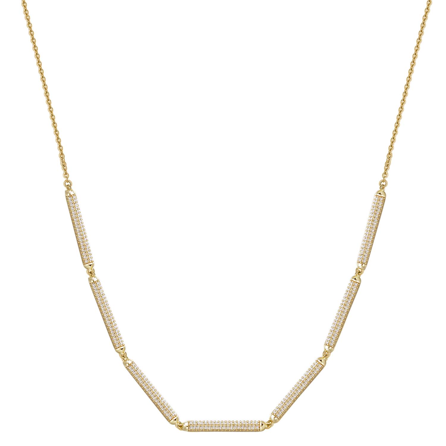 Rosato - Collana BIANCA argento 925/1000 galvanica oro giallo, cubic zirconia white Ref. RZBI63 - ROSATO