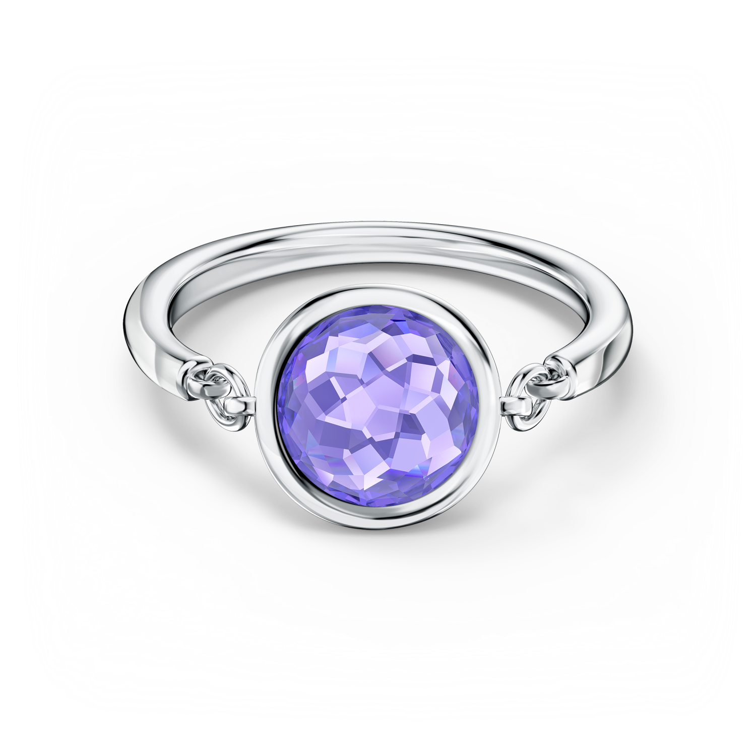 Swarovski - Anello Tahlia, Rotondo, Viola, Placcato rodio Ref. 5560946 - SWAROVSKI