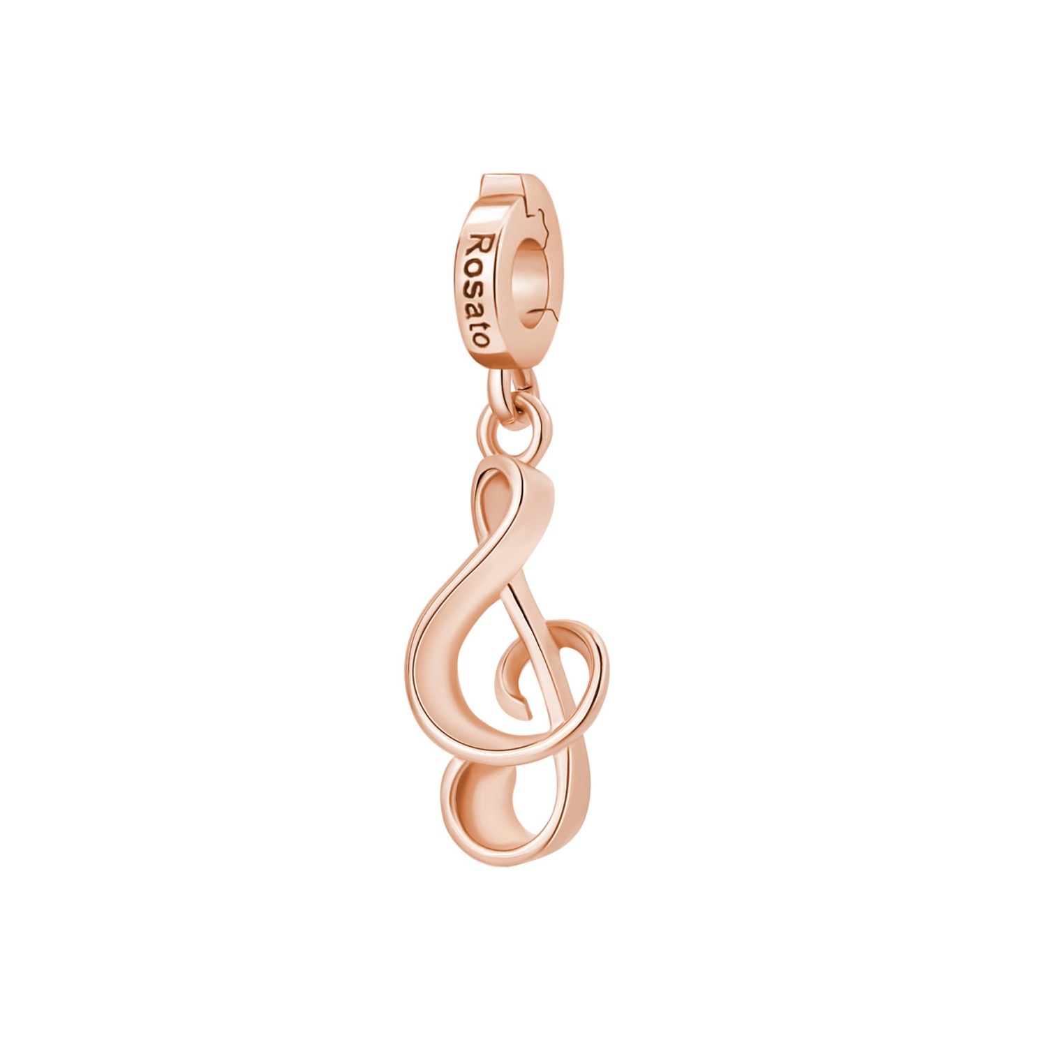 Rosato - Charm STORIE argento 925/1000, galvanica oro rosa,  a forma di chiave di violino Ref. RZ237 - ROSATO