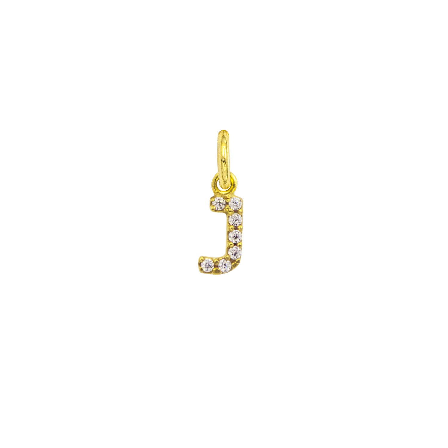 Charm Lettera J in Oro 9 Kt e Zirconi  Ref. A0540G9 - FACCO