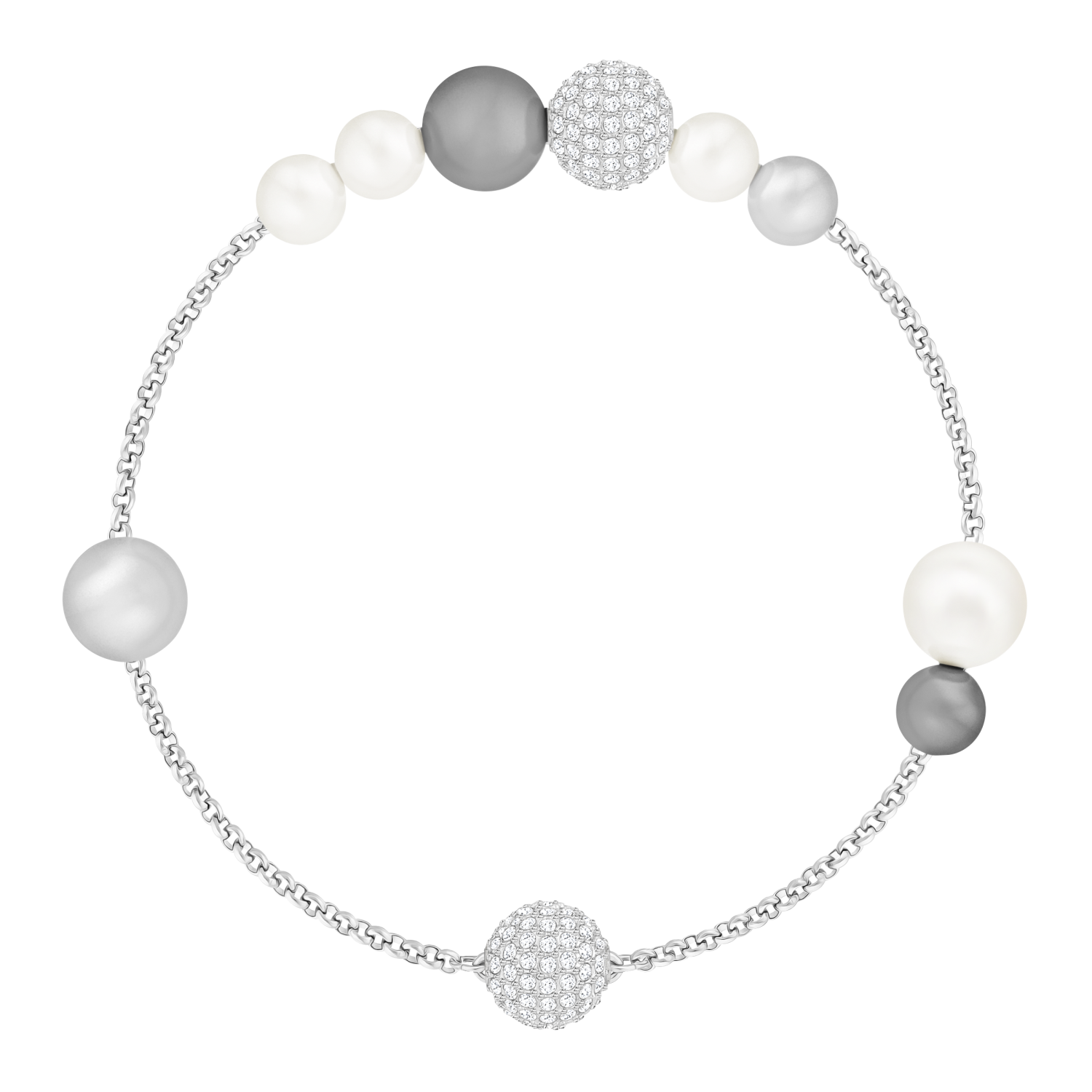 Swarovski - Swarovski Remix Collection Pearl Strand, grigio, Placcatura rodio Ref. 5365739 - SWAROVSKI