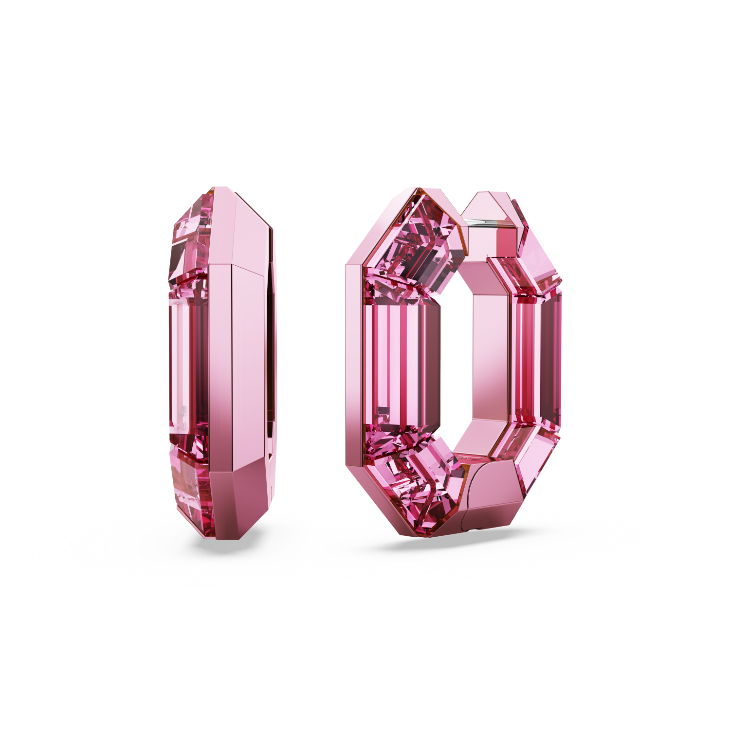 Swarovski - Orecchini a cerchio Lucent, Forma ottagonale, Piccoli, Rosa Ref. 5680783 - SWAROVSKI