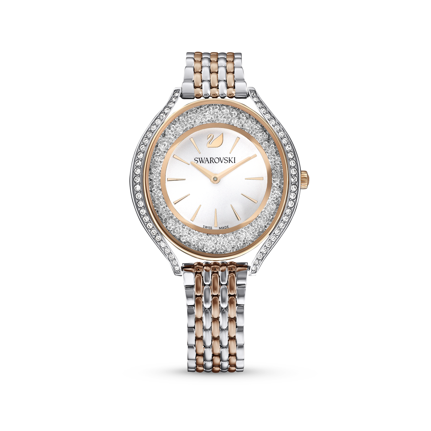 Swarovski - Orologio Crystalline Aura, Fabbricato in Svizzera, Bracciale di metallo, Tono oro rosa, Mix di finiture Ref. 5644075 - SWAROVSKI