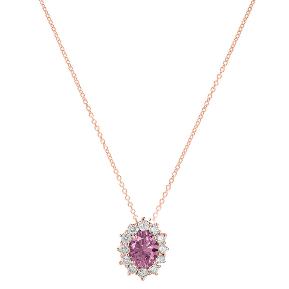Girocollo in Oro Rosa con Zaffiro Rosa e Diamanti Ref. GI-1433R - FIDELA