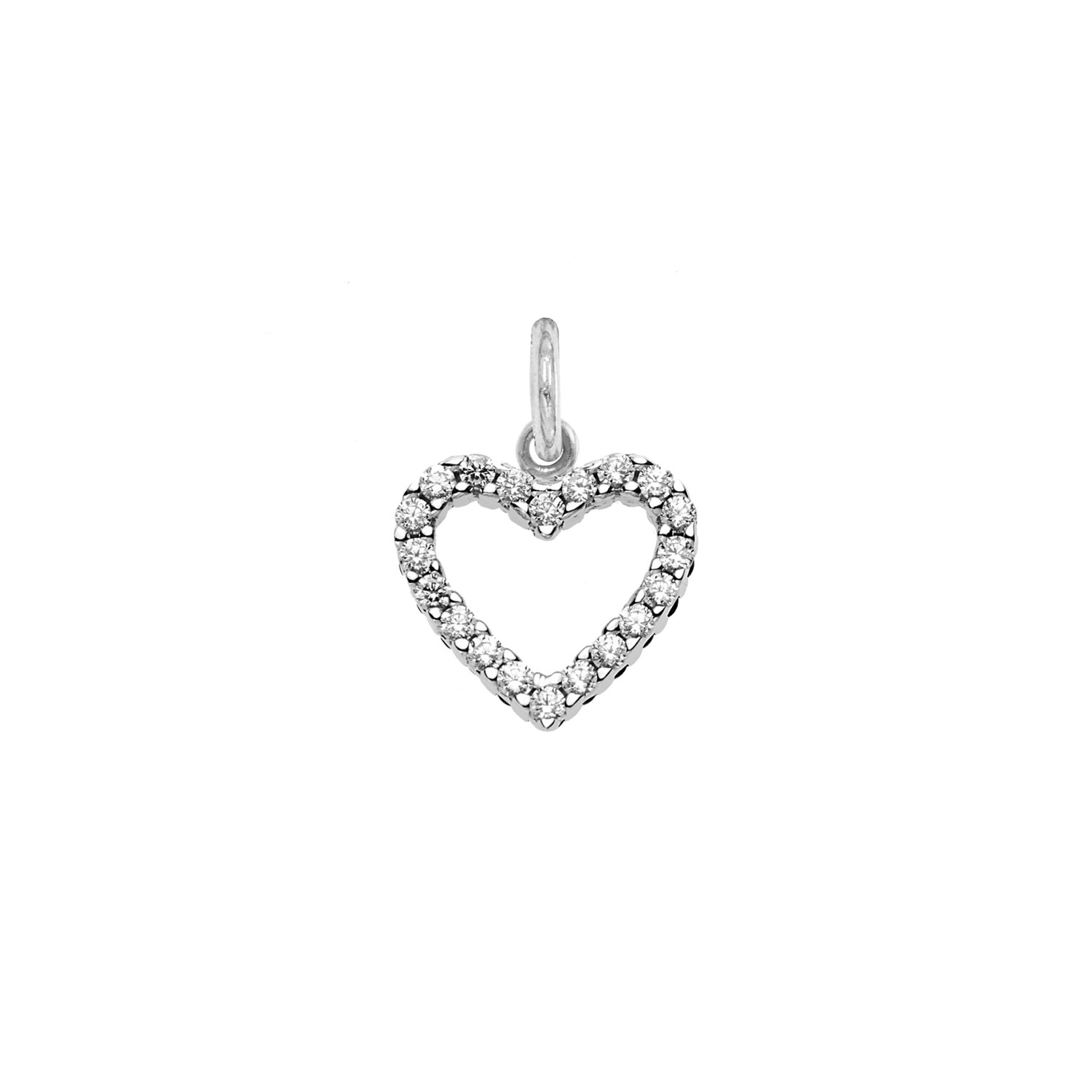 Charm Cuore in Oro 9 Kt e Zirconi  Ref. A0103B9 - FACCO