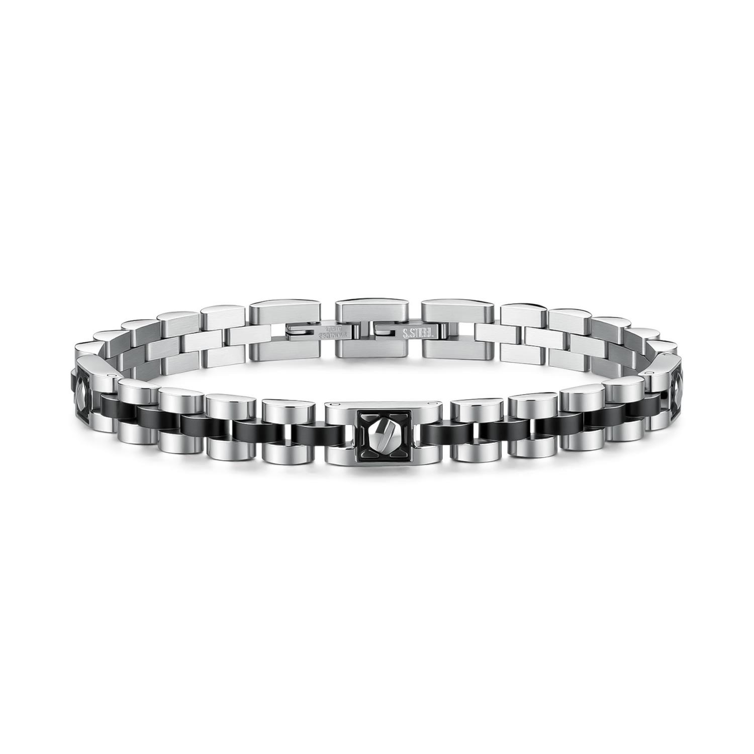 Brosway - Bracciale RIPTIDE in acciaio 316L, finitura pvd colore black, con elementi a vite Ref. BTD064 - BROSWAY
