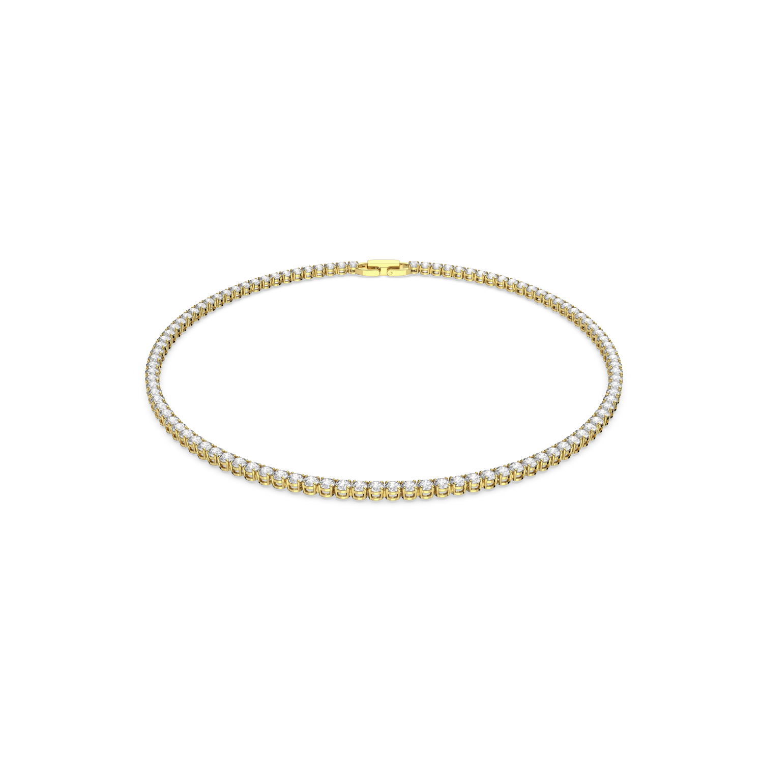 Swarovski - Collana Tennis Deluxe, Taglio tondo, Bianco, Placcato color oro Ref. 5511545 - SWAROVSKI