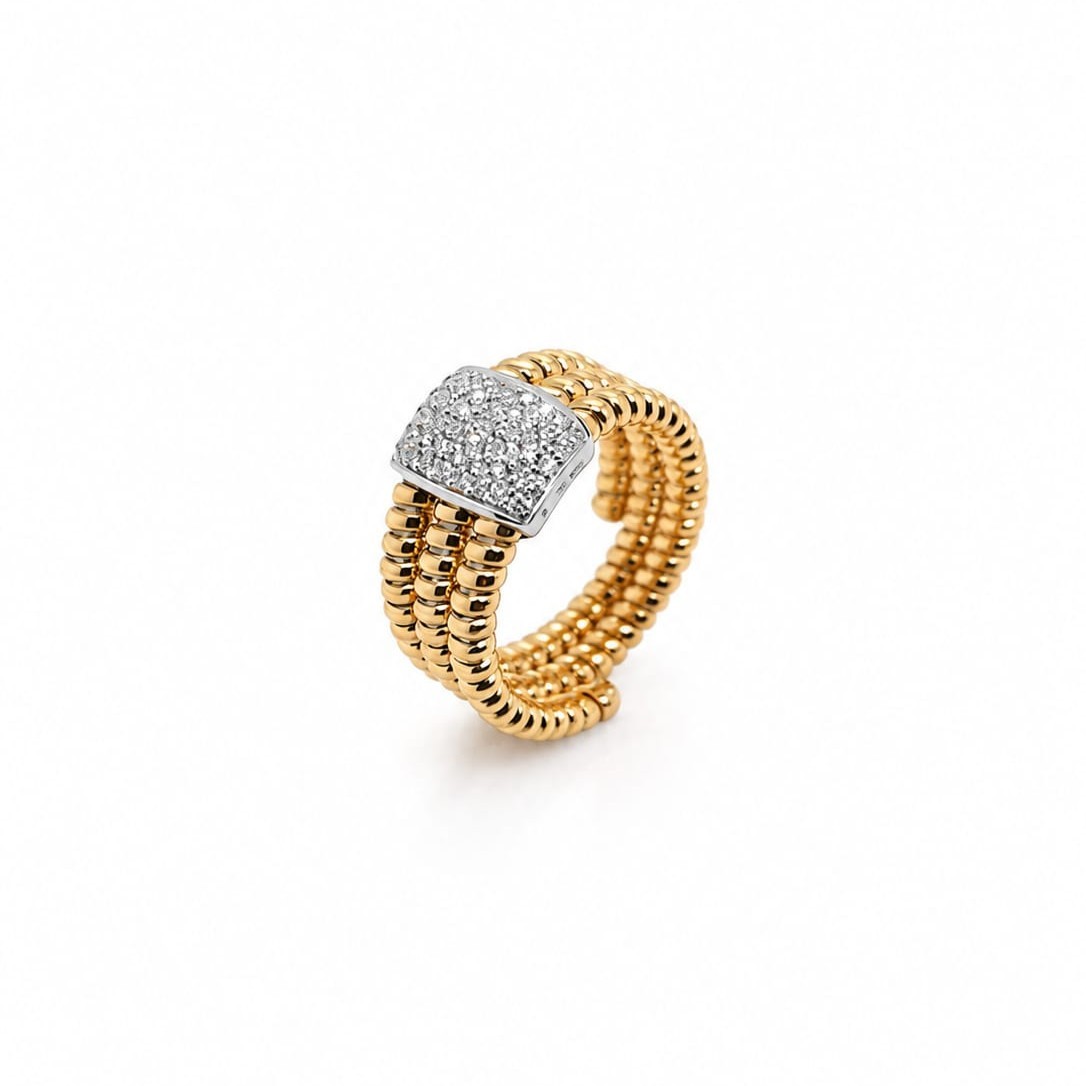 Bartoccini Art - Anello in Oro Giallo e Diamanti Naturali - BARTOCCINI ART