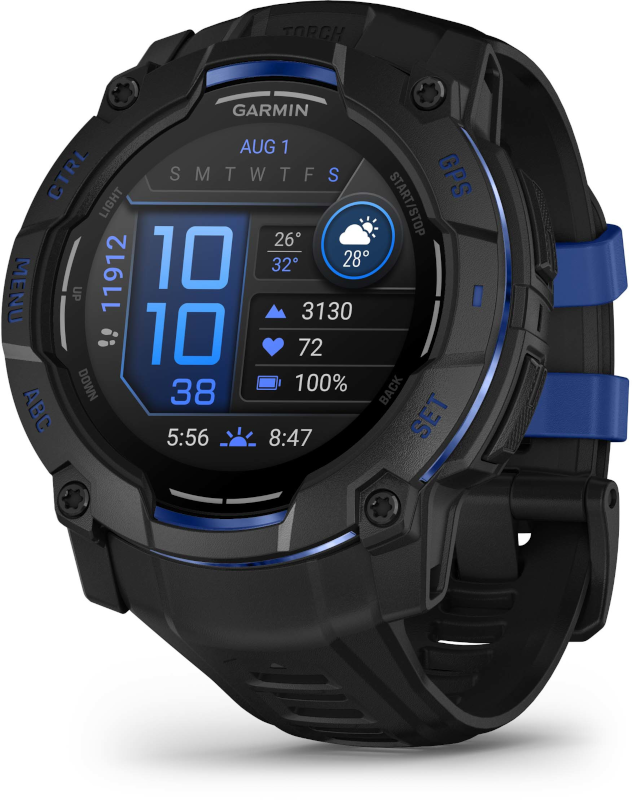 Garmin INSTINCT&reg; 3 LIMITED EDITION - 50 mm, AMOLED Black con cinturino Black/Bolt Blue Ref. 010-03020-03 - GARMIN