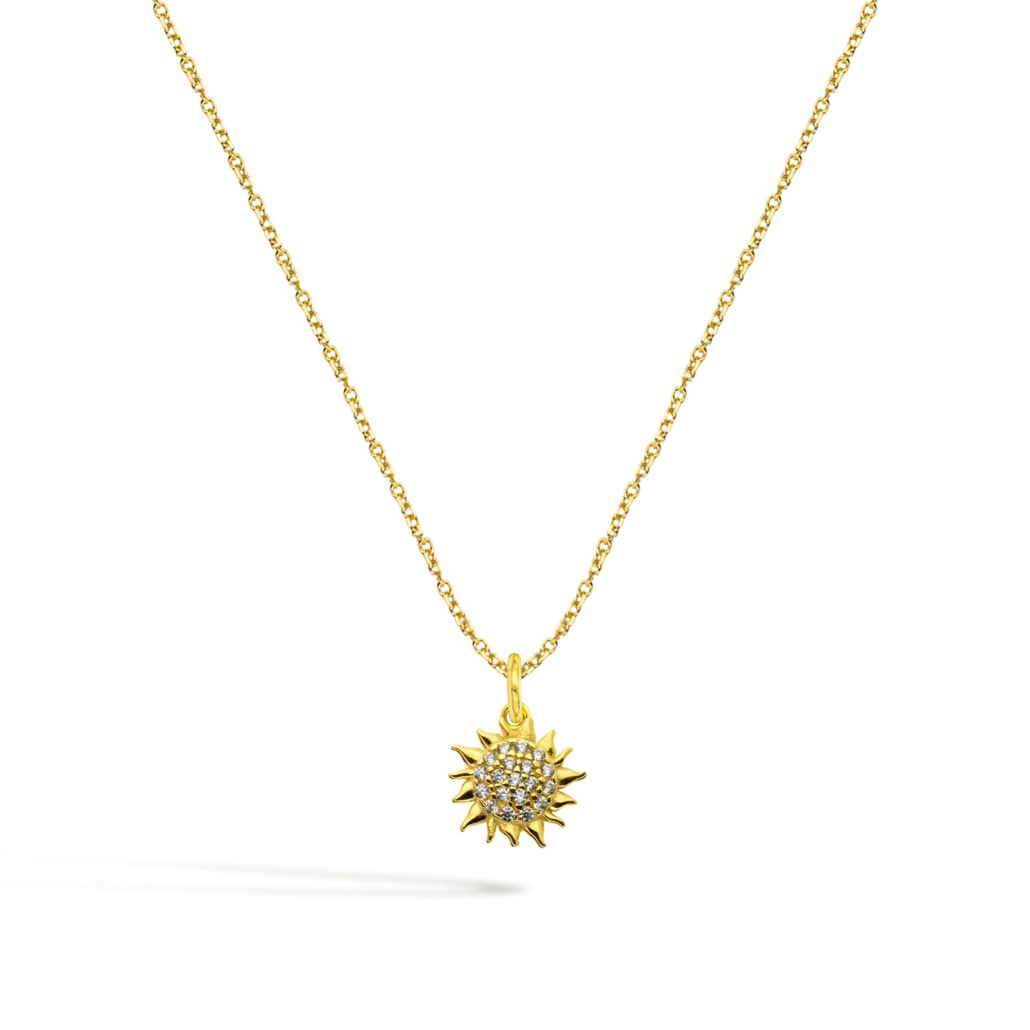 Collana Sole in Oro 9 Kt e Zirconi  Ref. C0140G9 - FACCO