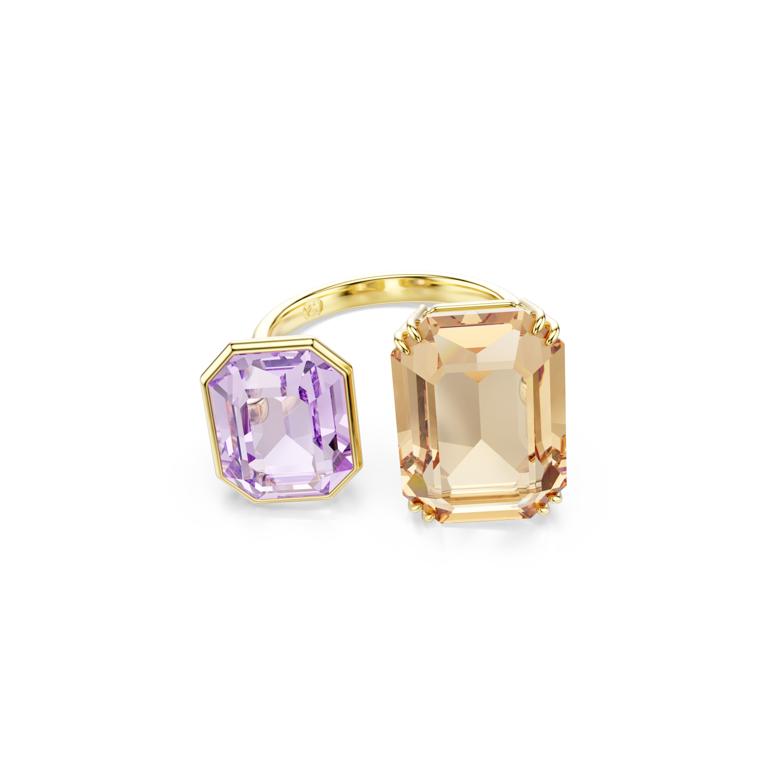 Swarovski - Anello aperto Millenia, Taglio ottagonale, Multicolore, Placcato color oro Ref. 5725750 - SWAROVSKI