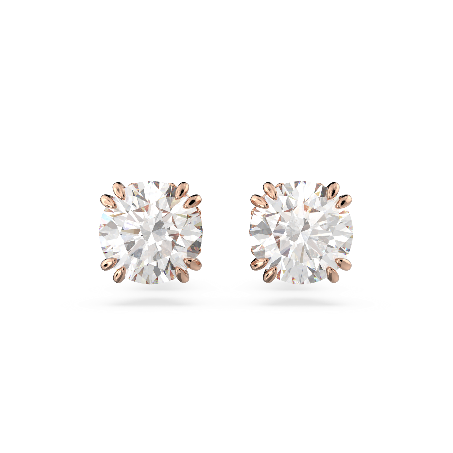 Swarovski - Orecchini a lobo Constella, Taglio tondo, Bianchi, Placcato color oro rosa Ref. 5638801 - SWAROVSKI