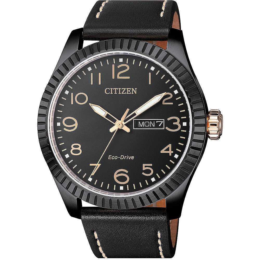 Citizen Orologio Uomo Classic Eco-Drive – BM8550-14A – Pelle Nera E Acciaio