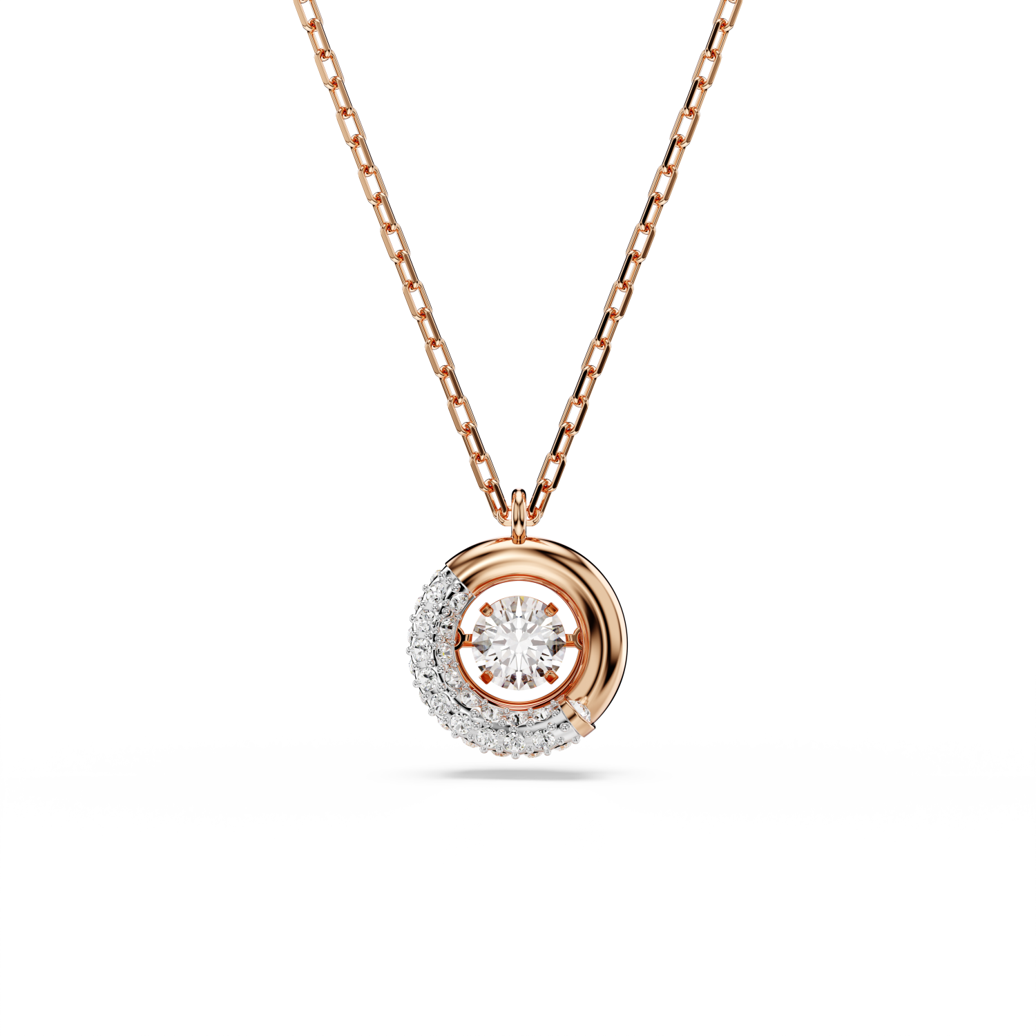 Swarovski - Pendente Dextera, Taglio Round, Bianco, Placcato color oro rosa Ref. 5692257 - SWAROVSKI