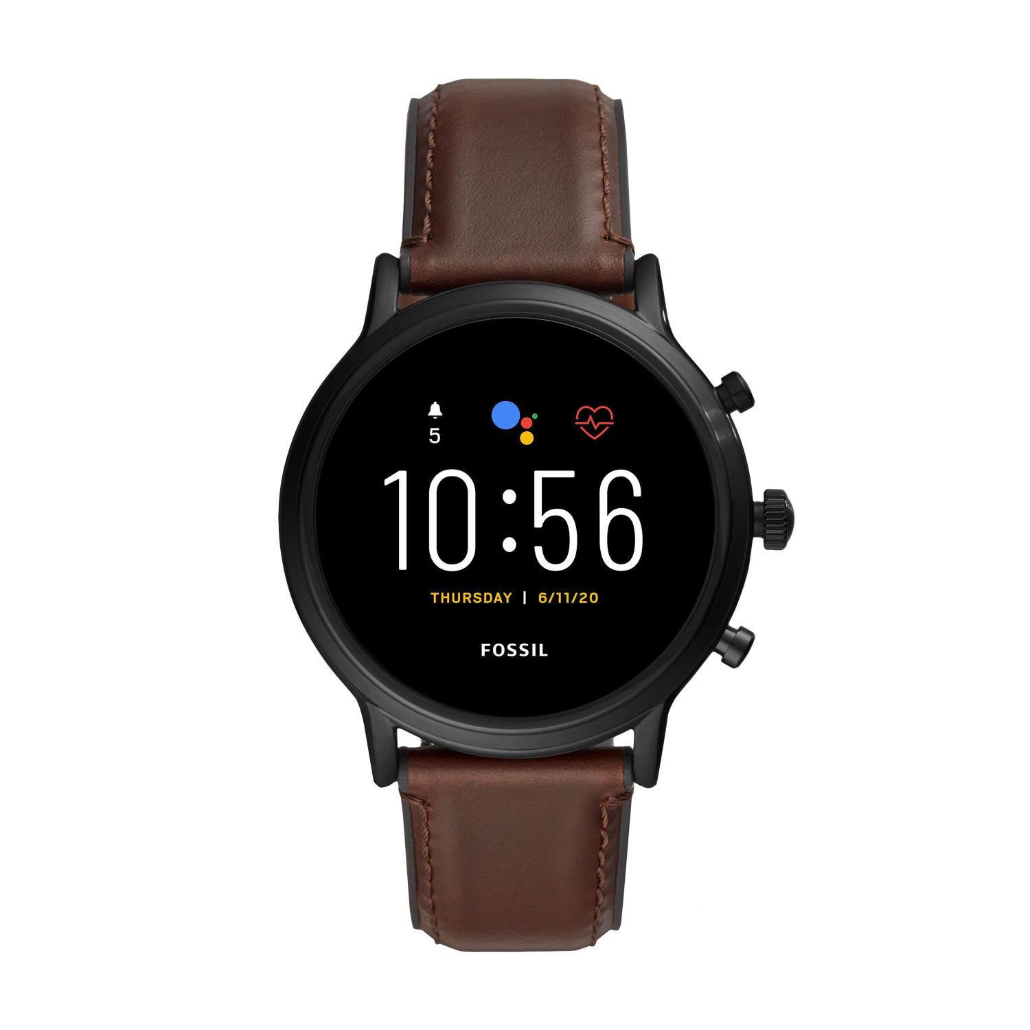 Smartwatch Fossil Gen 5 The Carlyle HR con cinturino in pelle marrone scuro Ref. FTW4026 - FOSSIL