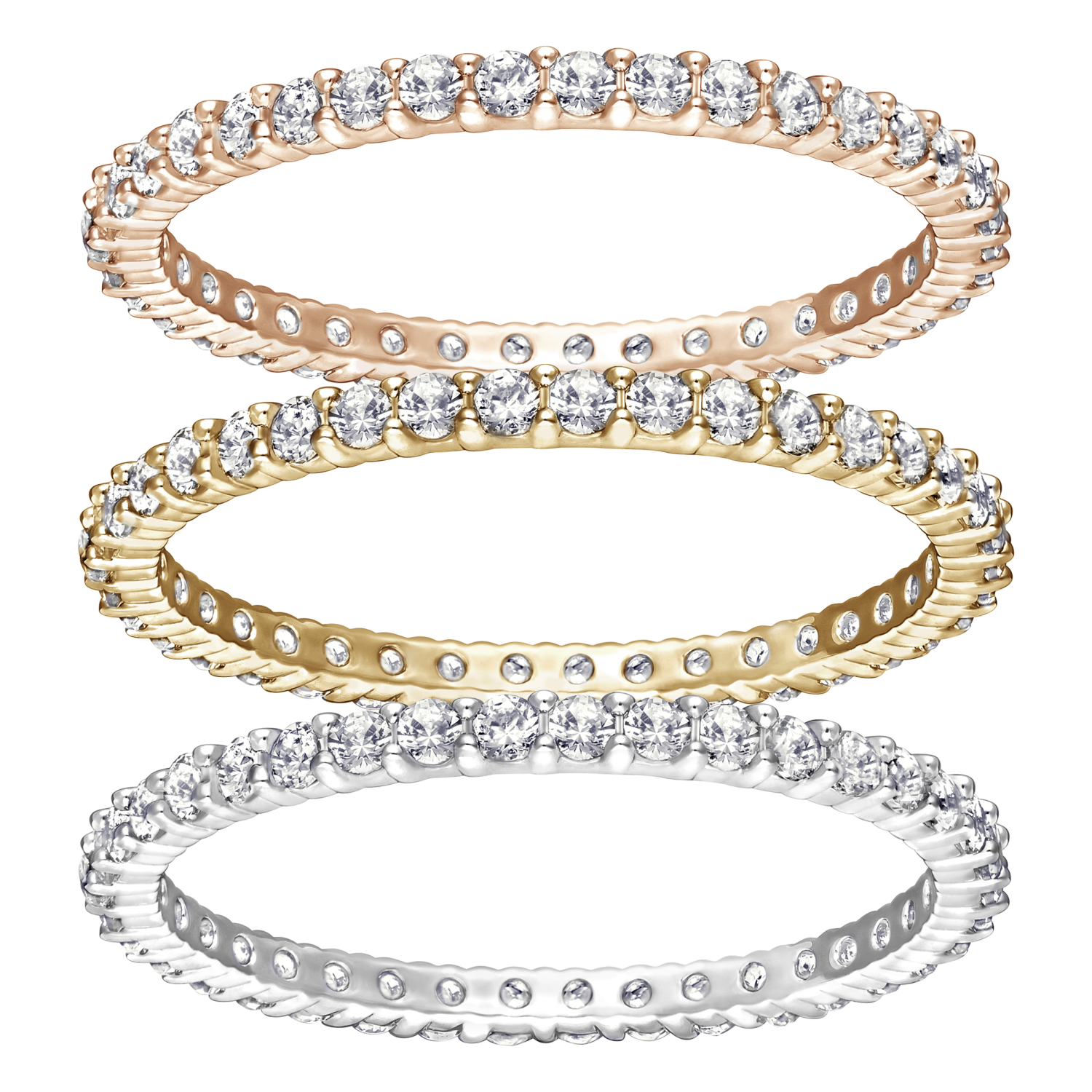 Swarovski - Set Anelli Vittore, bianco, placcatura mista Ref. 5184652 - SWAROVSKI