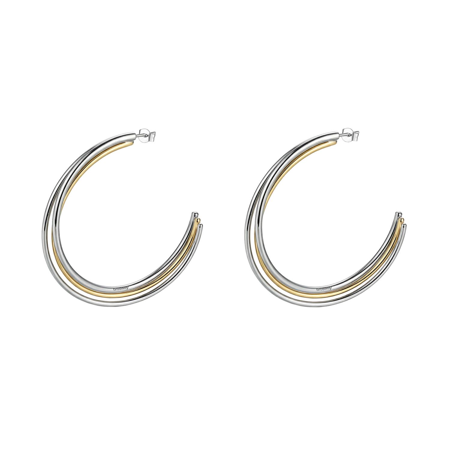 Brosway - Orecchini a cerchio AURA in acciaio 316L, finitura pvd colore oro Ref. BAU32 - BROSWAY