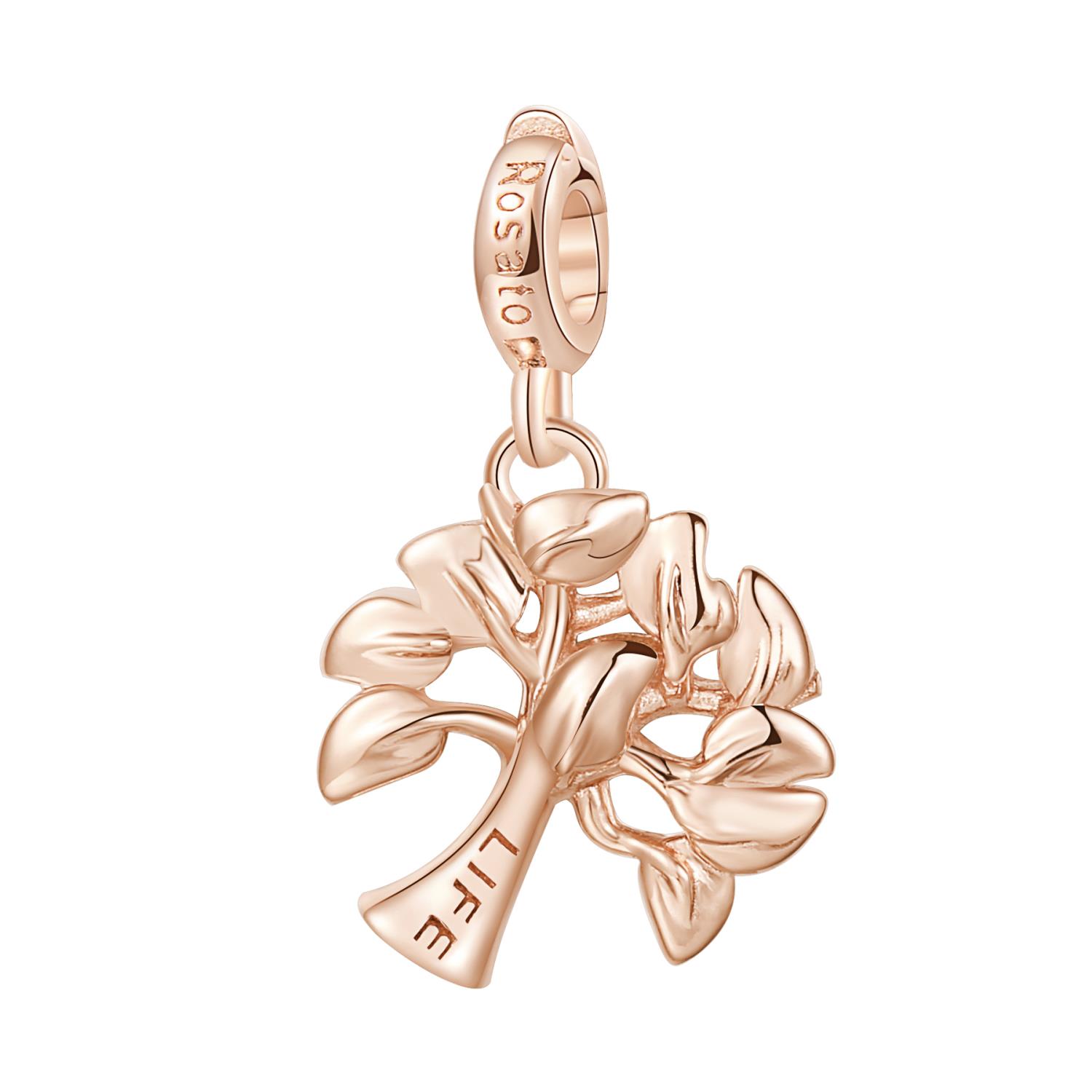 Rosato - Charm STORIE argento 925/1000 galvanica rosa albero della Vita Ref. RZ018 - ROSATO