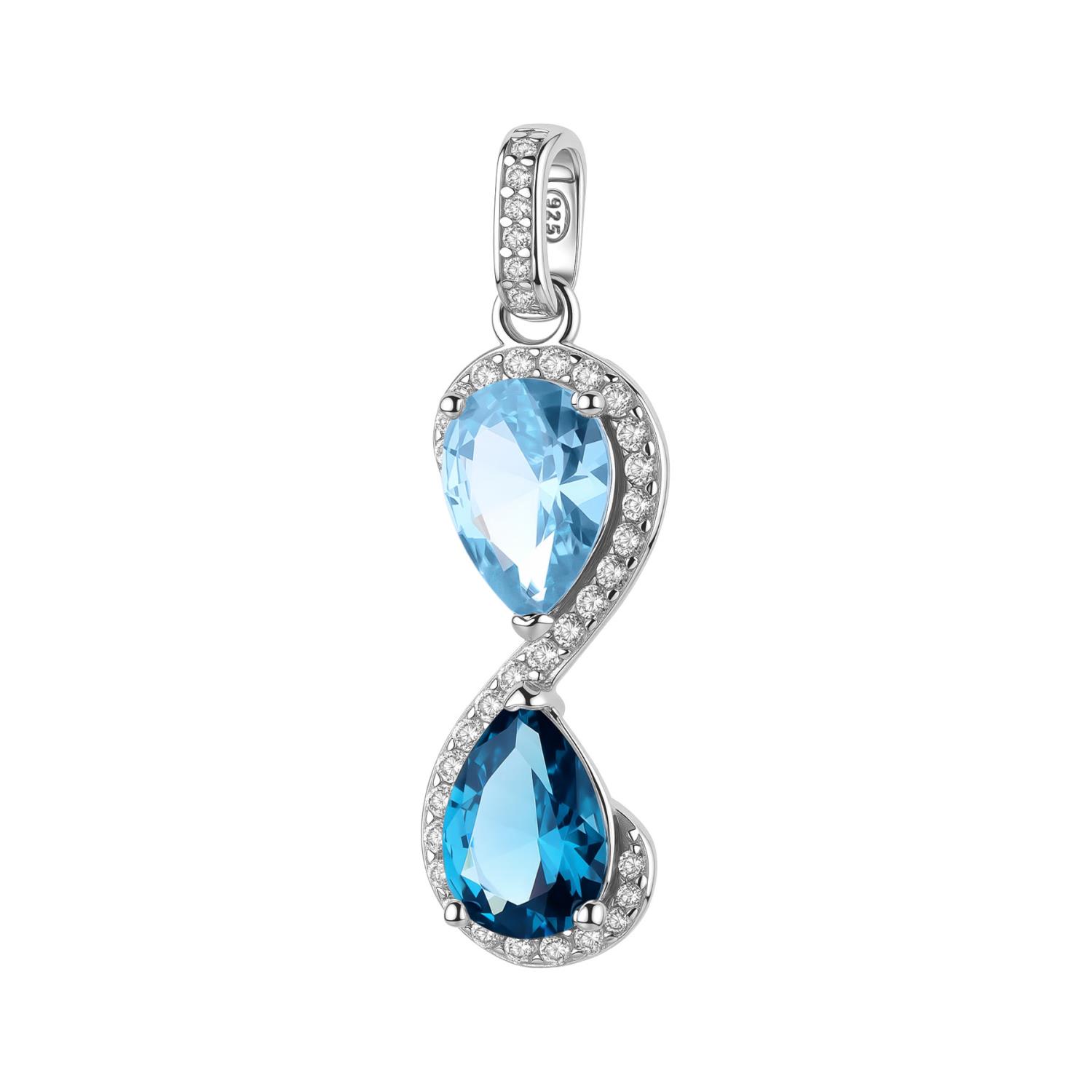 Brosway - Pendente FANCY in argento 925/1000 rodiato,  cubic zirconia sapphire e light sapphire forma pear Ref. FCL132 - BROSWAY